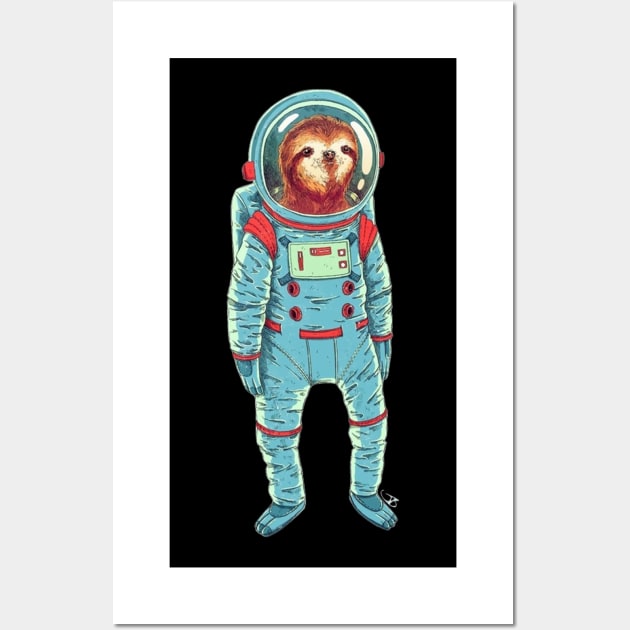 Sloth Astronaut Wall Art by BadDesignCo